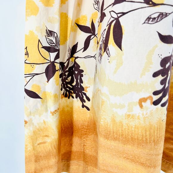 Retro Cream Red Water Color Floral Boho Print Maxi Skirt - Picture 3 of 8